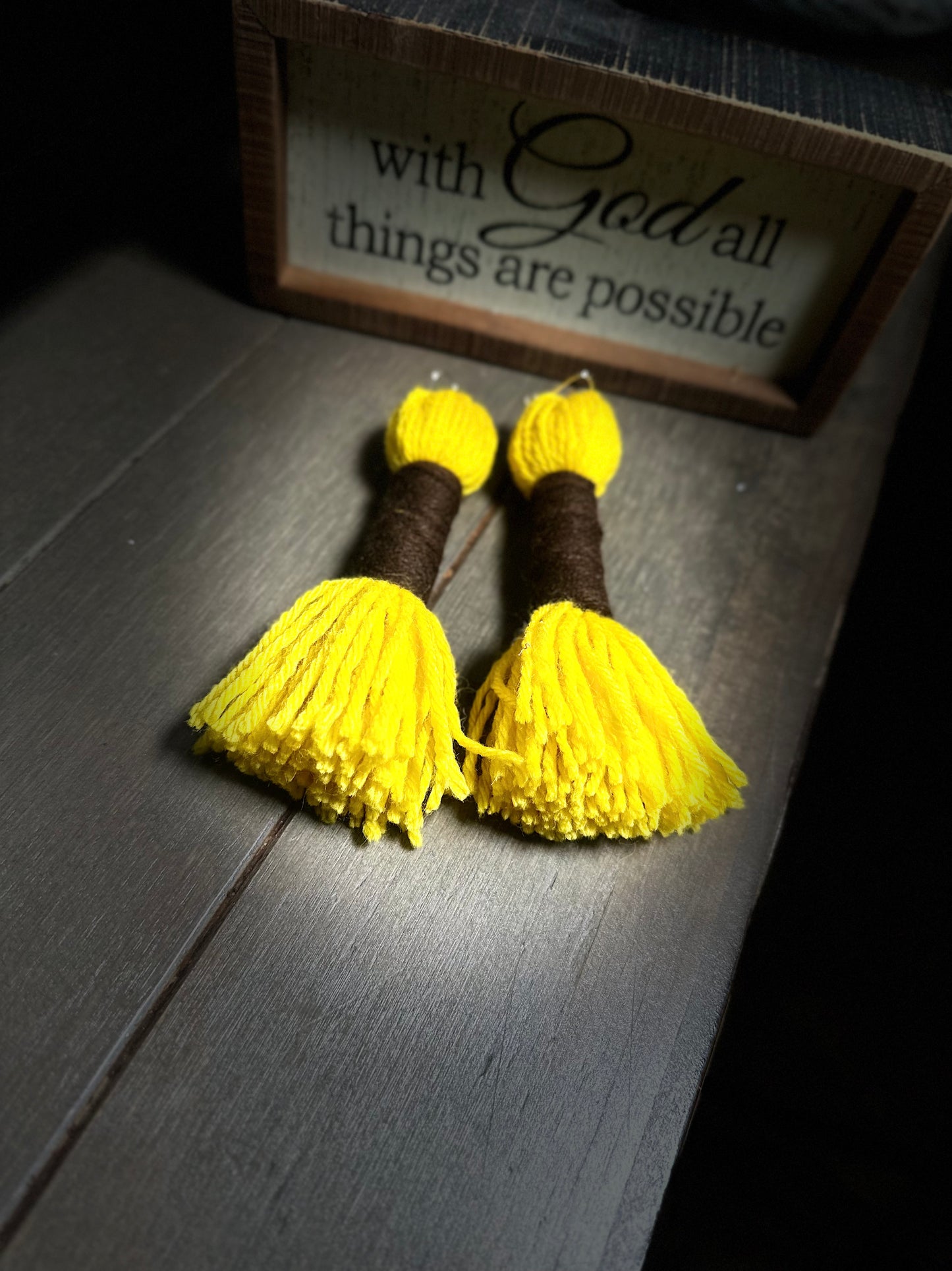 Custom Yarn Tassel Earrings